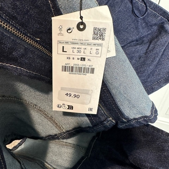 Zara SPLIT DENIM bustier CORSET in rinse - Picture 11 of 12